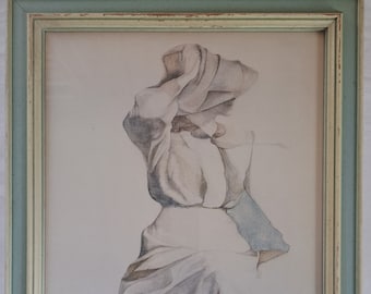 1970's Christine Rosamond "Windblown" Print in original "Turner" frame