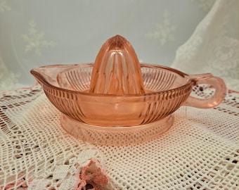 Vintage Pink Depression Glass Juicer or Reamer by Federal Glass Co