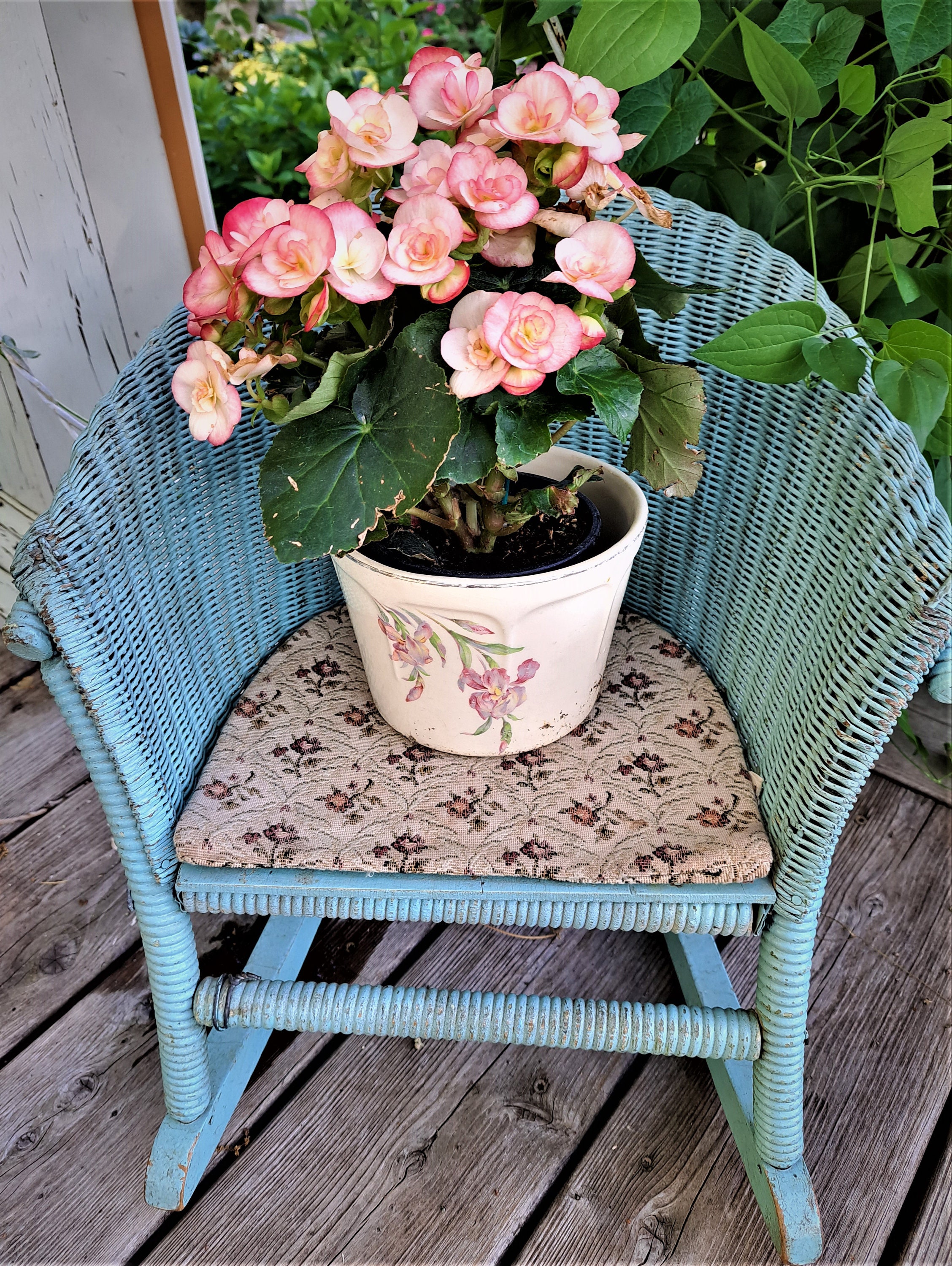 Antique Wicker Doll Rocking Chair Shabby Chic Robin's - Etsy