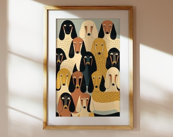 Dachshund Art Print: Quirky Sausage Dog Illustration (Digital Download)