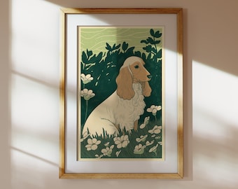 Cream Dachshund Art Print: Quirky Sausage Dog Illustration (Digital Download)