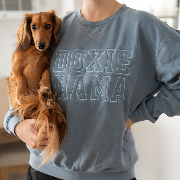 Dachshund Sweatshirt | Dachshund Crewneck | Wiener Dog Gift | Dachshund Gift | Dachshund Sweater | Doxie Mom | Doxie Mama | Embroidered