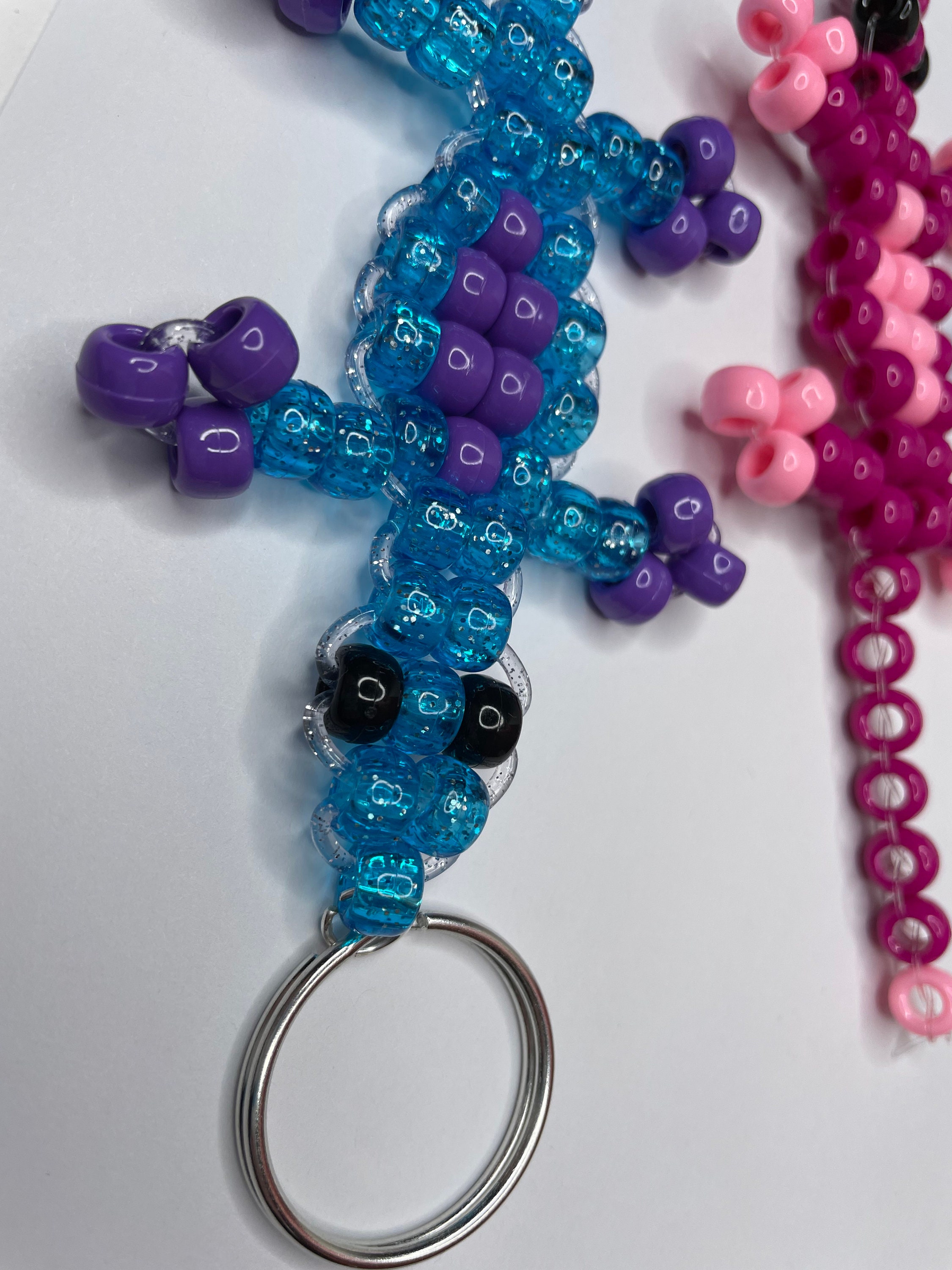 Beaded Lizard Kandi Keychain Etsy