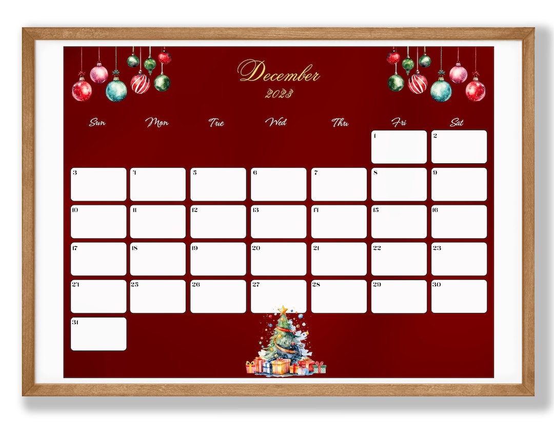 editable-december-2023-calendar-colorful-christmas-with-ornaments