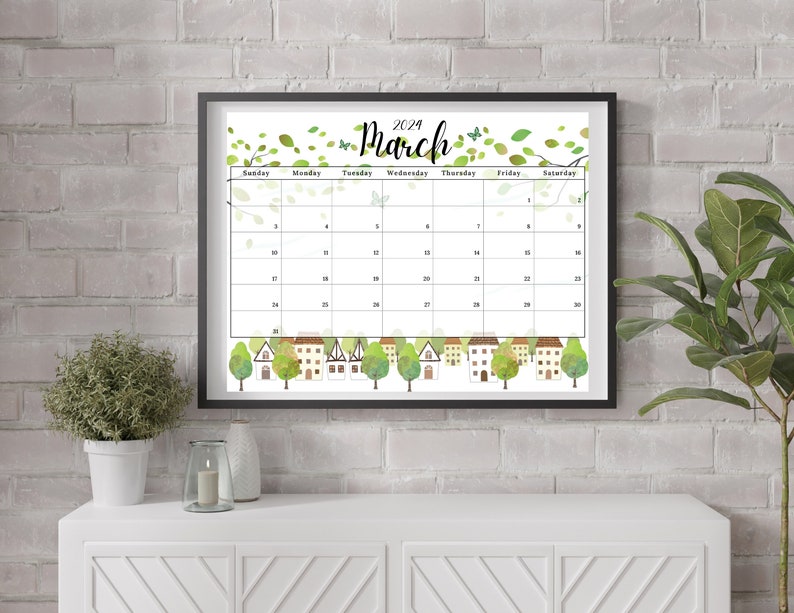 Editable Fillable March 2024 Calendar, Printable Calendar With Spring