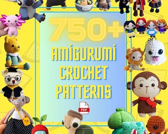 850 Amigurumi Häkelanleitungen: Tiere, Puppen (Digitaler Download)
