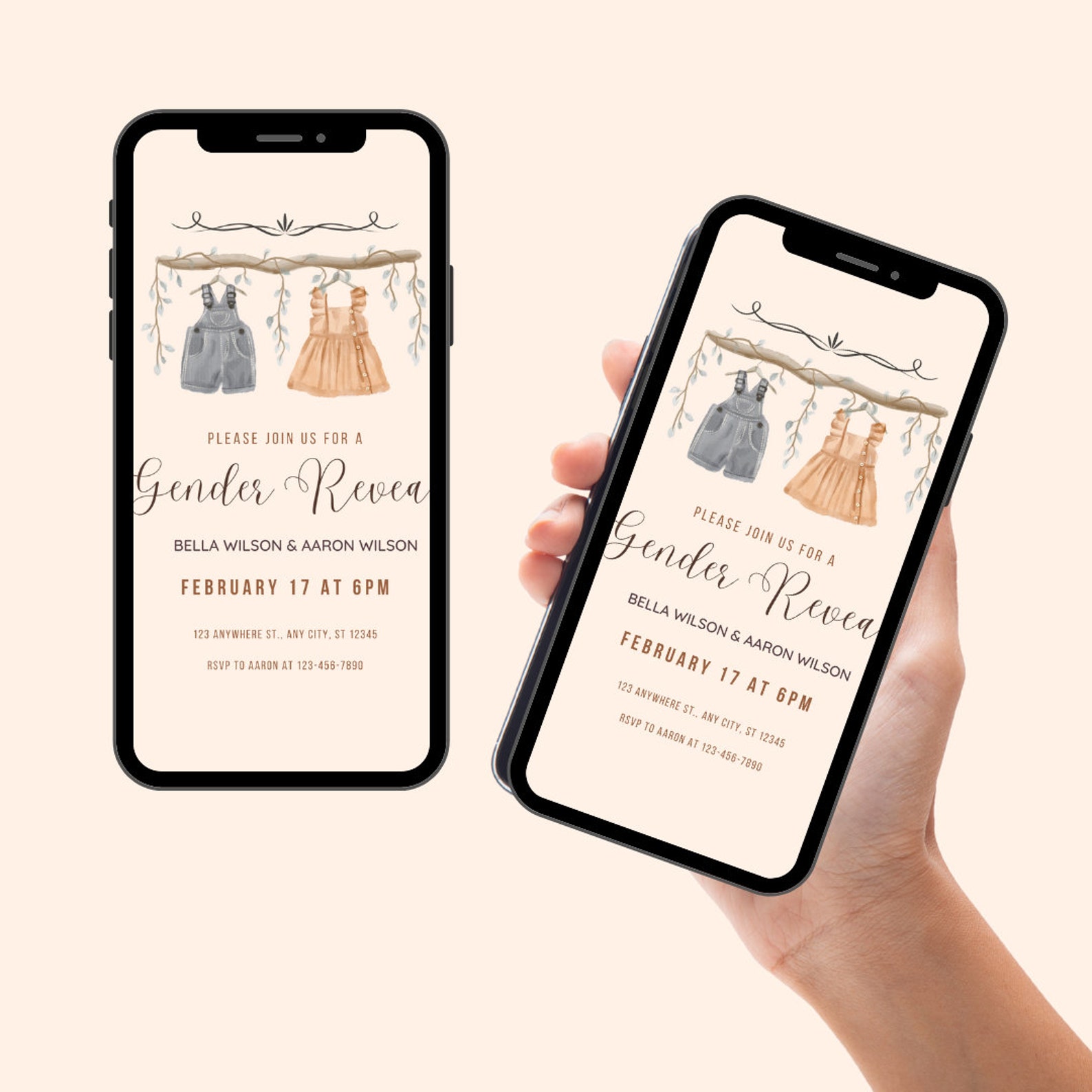 Baby Gender Reveal Party Invitation, Gender Reveal, Electronic Gender