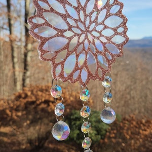 Holographic Dahlia Flower Suncatcher - Rainbow Maker Window Home Decor