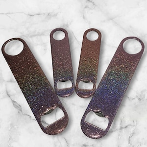 Holographic Bottle Opener - Glitter Bar Key - Handmade Gift
