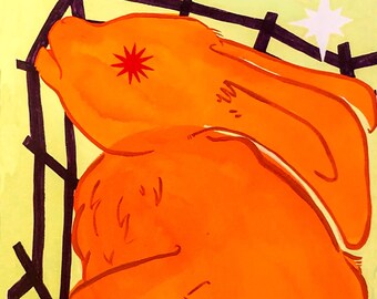 Starry Rabbit Art Print