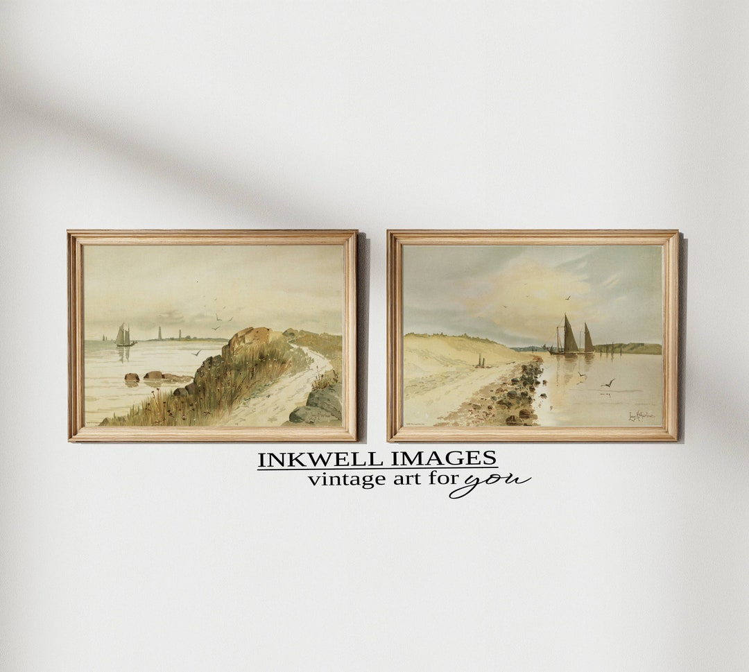 Printable Vintage Wall Art Set Seaside Gallery Wall Décor Vintage ...