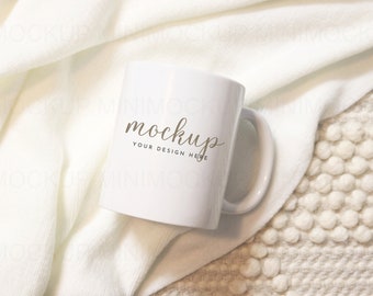 Mug Mockup 11oz | Boho Collection | White Ceramic Coffee Cup Mock up JPG and PNG Digital Download