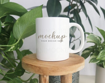 Mug Mockup 11oz | Plants Collection | White Ceramic Coffee Cup Mock up JPG and PNG Digital Download