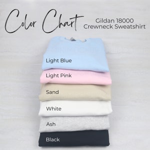 Gildan 18000 Color Chart | Flatlay Mockup Gilden Color Chart Mock up Mens Color Guide Womens Color Swatches JPG and PNG Digital Download