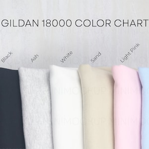 Gildan 18000 Color Chart | Flatlay Mockup Gilden Color Chart Mock up Mens Color Guide Womens Color Swatches JPG and PNG Digital Download