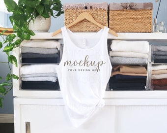 Bella Canvas 3480 Tank Mockup White / Jersey Tank Top Mock Up White JPG e PNG Download digitale