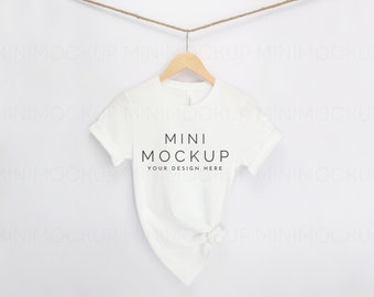 Bella Canvas 3001 Mockup White | Short Sleeve Unisex Shirt Mock up White Hanging Tshirt Mocks Minimal JPG and PNG Digital Download