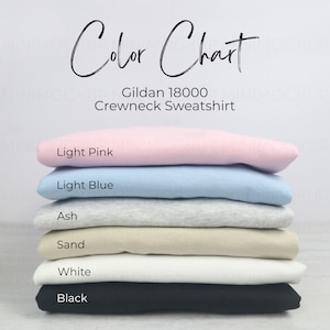 Gildan 18000 Color Chart | Flatlay Mockup Gilden Color Chart Mock up Mens Color Guide Womens Color Swatches JPG and PNG Digital Download