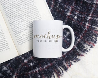 Mug Mockup 11oz | Cozy Collection | White Ceramic Coffee Cup Mock up JPG and PNG Digital Download
