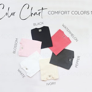 Comfort Colors 1717 Color Chart | Flatlay Mockup Color Chart Mock up Mens Color Guide Womens Color Swatches JPG and PNG Digital Download