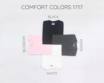 Comfort Colors 1717 Color Chart | Flatlay Mockup Color Chart Mock up Mens Color Guide Womens Color Swatches JPG and PNG Digital Download