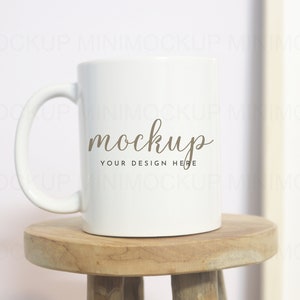 Mug Mockup 11oz | Boho Collection | White Ceramic Coffee Cup Mock up JPG and PNG Digital Download
