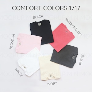 Comfort Colors 1717 Color Chart | Flatlay Mockup Color Chart Mock up Mens Color Guide Womens Color Swatches JPG and PNG Digital Download