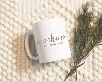 Mug Mockup 11oz | Boho Collection | White Ceramic Coffee Cup Mock up JPG and PNG Digital Download
