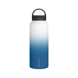 BTS RM Wildflower Indigo Edelstahl Wasserflasche, Griff Deckel, 32 oz