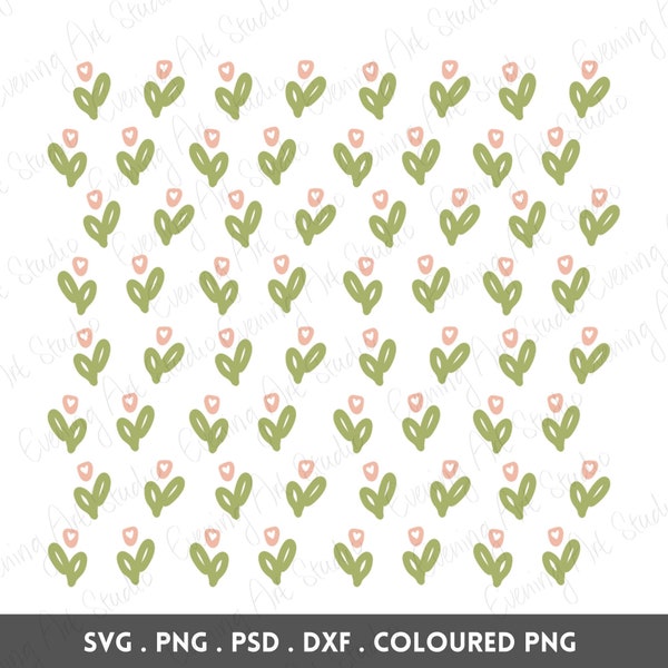 Tulip Pattern Background, Tulip Pattern Clipart, Vector Cut Files, SVG Cut File, Tulip Pattern SVG, Tulip Field Clipart, Tulip Pattern PNG