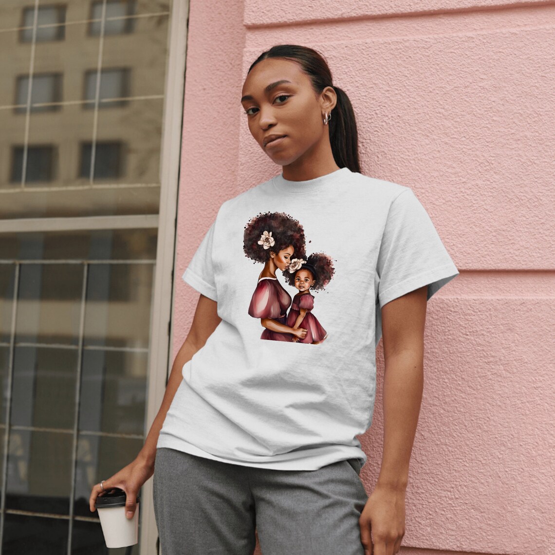 Afro Mother's Day Wall Art Black Mama and Me Gift African Mothers Day ...