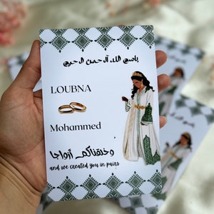 Marokkanische Hennakarte, Hennanacht, Gastgeschenk Brautjungfer, Zollabwehr das Datum, personalisiertes Geschenk, indische Hochzeit, Babyparty-Hennabevorzugungen