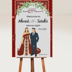 Palestine Poster Henna Wedding Sign Henna Entrance Sign Palestine Henna Palestinian Sign , Embroidery Tatreez,Digital Download- Editable