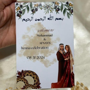 Palestina Hennakaart, Henna Night, Gastcadeau Bruidsmeisje, Custom Save the Date, Gepersonaliseerd cadeau, Indiase bruiloft, Babyshower Henna Gunsten