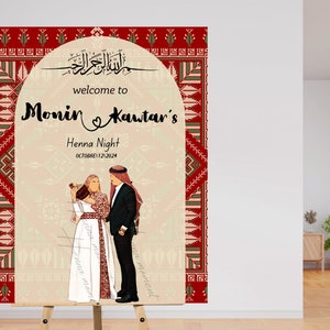 Palestine Poster Henna Wedding Sign Henna Entrance Sign Palestine Henna Palestinian Sign , Embroidery Tatreez,Digital Download- Editable