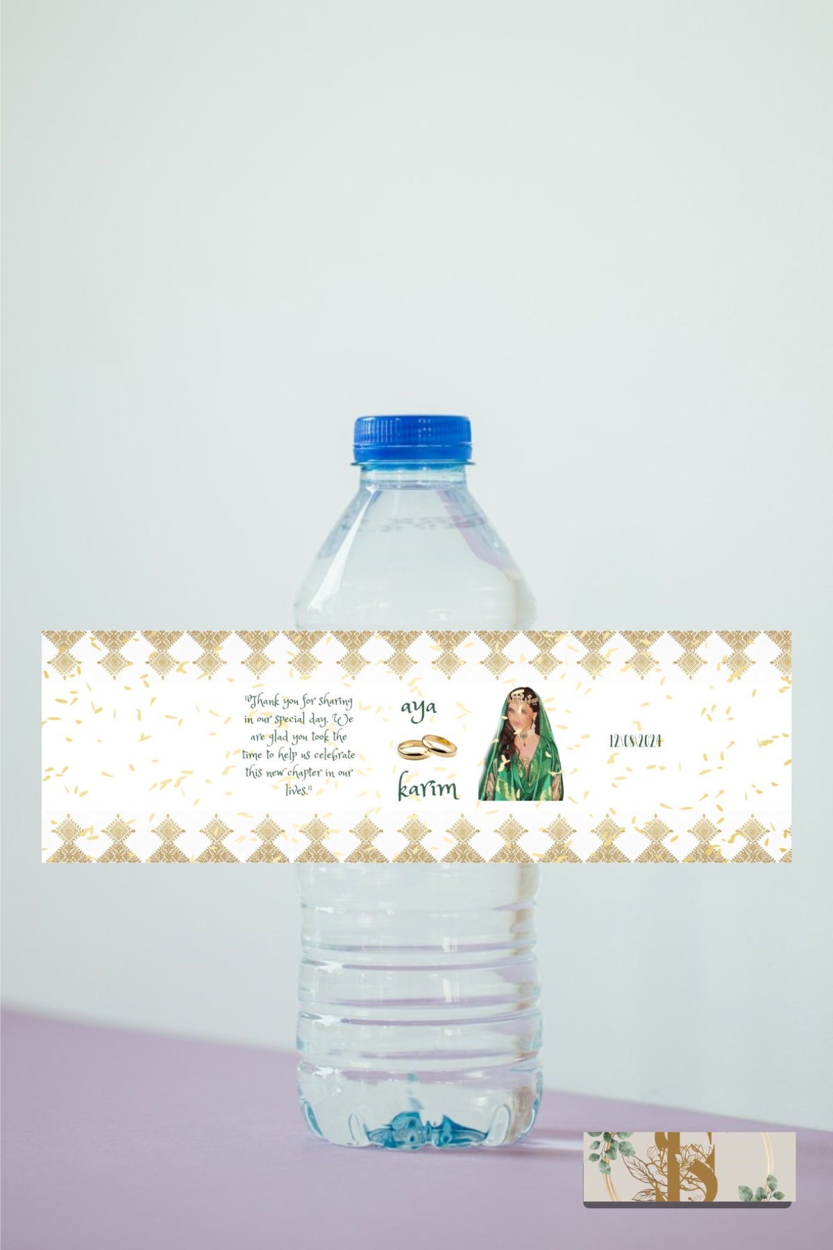 Moroccan Traditional Wedding Water Bottle Label Template, Modern ...