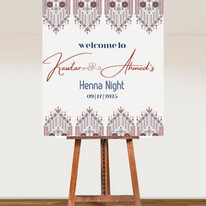 Palestine Poster Henna Wedding Sign Henna Entrance Sign Palestine Henna Palestinian Sign , Embroidery Tatreez,Digital Download- Editable