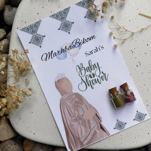 Mille et une nuits - arabe, marocain - baby shower, invitations de fête d'anniversaire, shower de mariage - faire-parts personnalisés