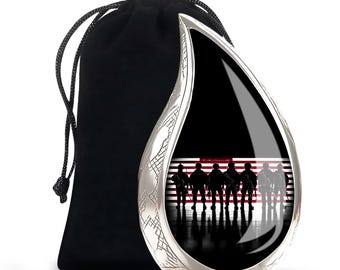 Urna de cremación conmemorativa militar - Urna del ejército estadounidense - Urna conmemorativa de soldado - Urna de héroe caído - Urna funeraria para hombres y mujeres