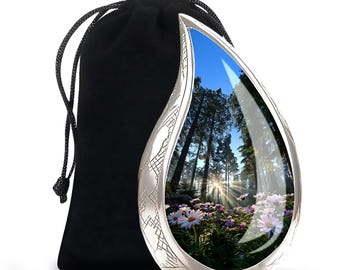 Urna Floral Forest Sunrise para Cenizas - Urna de Cremación para Adultos - Urna Conmemorativa - Urna Sunrise - Urna para Restos Humanos