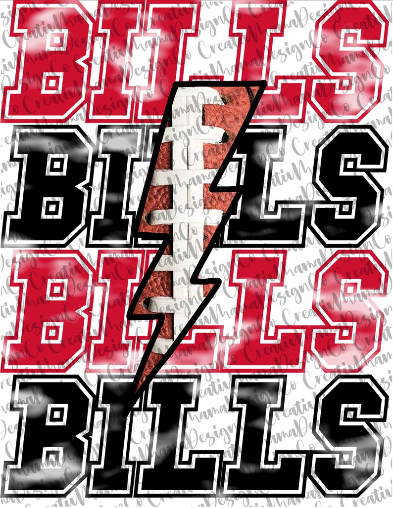 Bills Football - Blk & Red - Etsy