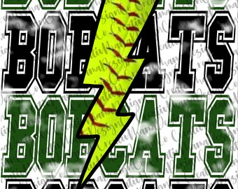 Bobcats Softball Team Design (PNG File)