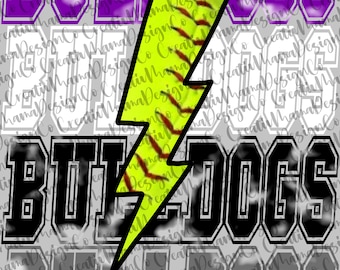Bulldogs Softball PNG Design