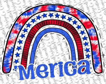 Merica Rainbow PNG File: Patriotic Design (Digital Download)