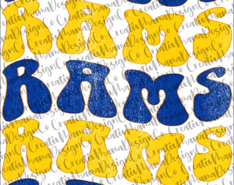 Rams Retro Design (PNG Digital File)