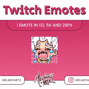 Gear 5 OP Mugiwara Pirates Emotes | Cry Emote | Pirate Captain for Twitch | Anime Emotes, Cute, Chibi, Emote Pack, Discord, Pirate, Cute