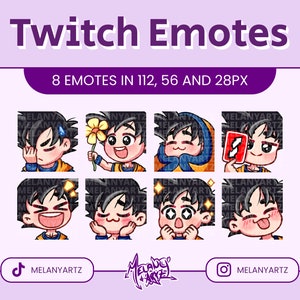Anime emote Pack 8 for Twitch/Discord/YouTube | emotes twitch  | Cute Anime Emote | the strongest man | Discord Stickers | Stream Emotes