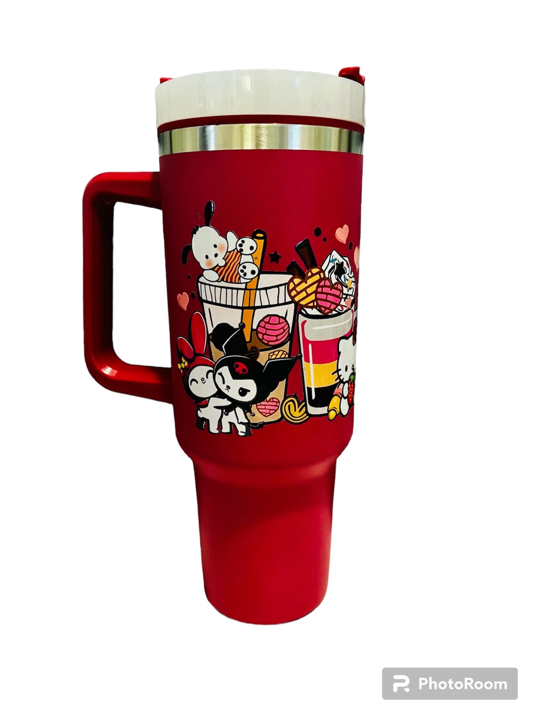 Pure White Hello Kitty Stanley Dupe Tumbler With Straw Topper 