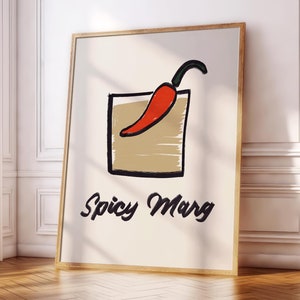 Pikantny koktajl Margarita, Wystrój wózka barowego, Wydruk alkoholu, Modna sztuka ścienna do kuchni, Plakat z napojami