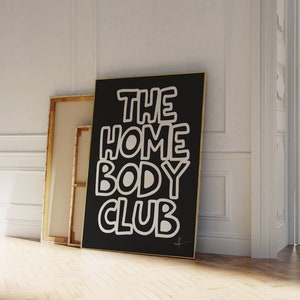The Homebody Club Poster, Mid Century Modern Print, Living Room Decor, Trendy Wall Art, Minimalistic Prints, Typography Quote Print